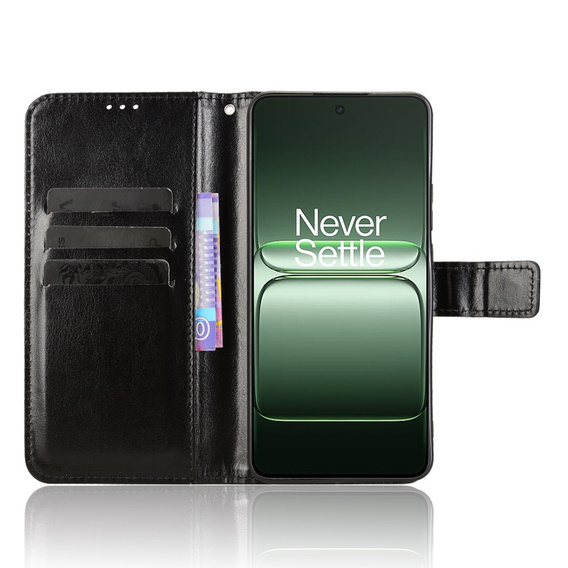 Flip case for OnePlus Nord CE5, Crazy Horse Wallet, black
