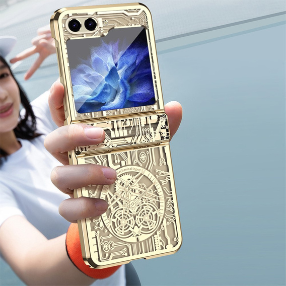 Case for Samsung Galaxy Z Flip7 FE / Z Flip6, Mechanical Legend, gold