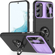 Case for Samsung Galaxy S23 Plus, Camera Slide Ring, black / purple