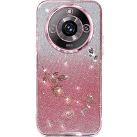 Case for Realme 11 Pro 5G / Pro+ 5G, Glitter Flower, pink rose gold