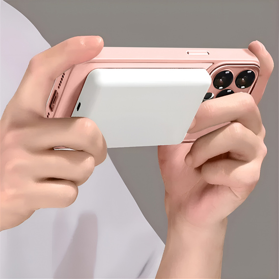 Case for iPhone 16 Pro, for MagSafe, ERBORD Matt Case, pink + Screen Glass