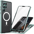 Magnetic Dual Glass MagSafe case for Samsung Galaxy S24 Ultra, green