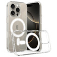 MagSafe Magnetic Case for iPhone 16 Pro Max, ERBORD CrystalMag, transparent + Glass for screen
