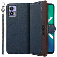 Flip case for Motorola Edge 30 Neo 5G, KHAZNEH RFID, Dual Color, blue