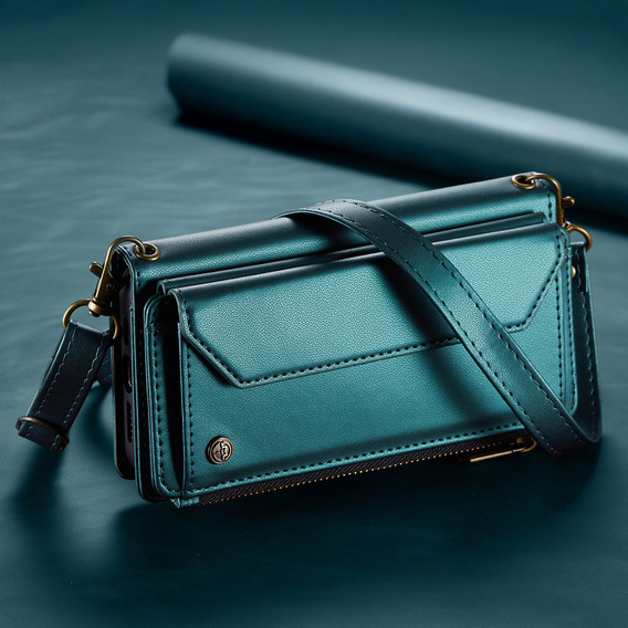 Wallet case with lock and straps for Samsung Galaxy A17 5G - green