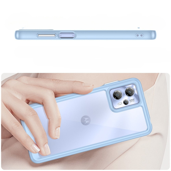 Case for Motorola Moto G13 / G23, Fusion Hybrid, transparent / blue
