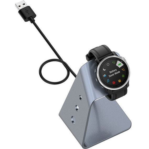 Aluminum USB Docking Station for Garmin Fenix 7/7S/7X/6/6X/6S, grey