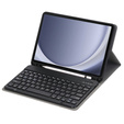 Case + keyboard Samsung Galaxy Tab A9+, Leather Pen Slot, black
