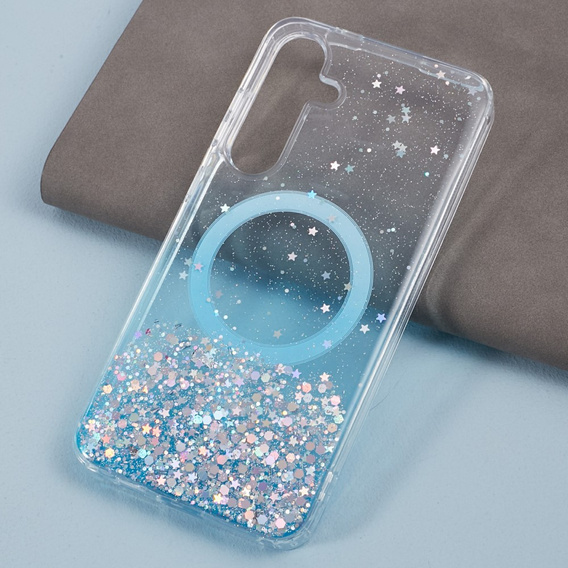 Case for Samsung Galaxy S24, Glittery, for MagSafe, blue