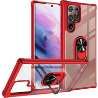 Case for Samsung Galaxy S23 Ultra, Clear Ring, red