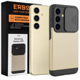 Case for Samsung Galaxy S24, ERBORD CamProtect Slide Camera, gold