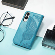 Flip case for Samsung Galaxy S25 Edge, Butterfly, blue