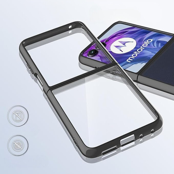 Case for Motorola Razr 50 Ultra, Fusion Hybrid, transparent / black