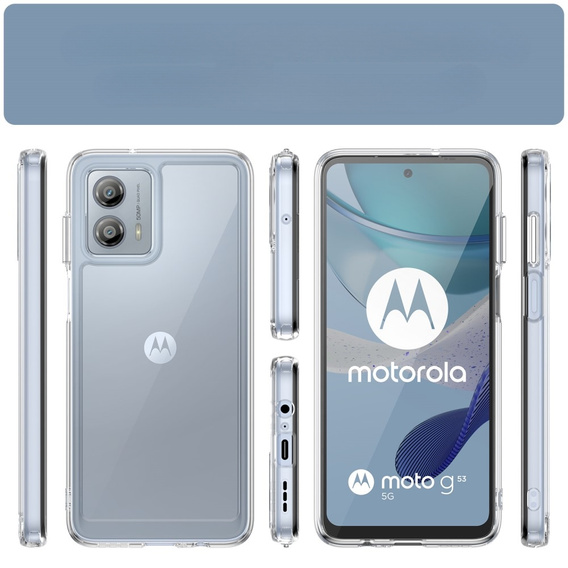 Case for Motorola Moto G53 5G, Fusion Hybrid, transparent