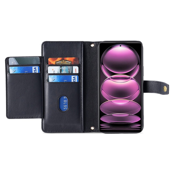 Flip case for Xiaomi 13T / 13T Pro / Redmi K60 Ultra, Wallet Zipper Pocket, black