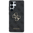 GUESS Case for Samsung Galaxy S25 Ultra, 4G Big Metal Logo, black