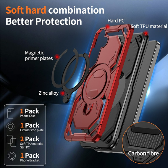 Magnetic case with stand for Samsung Galaxy A57 5G, red