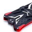 Armored case for Samsung Galaxy S22 Ultra 5G, Aluminum Alloy, black / red