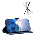 Flip case for Samsung Galaxy A15, BINFEN Wallet, blue + 9H glass
