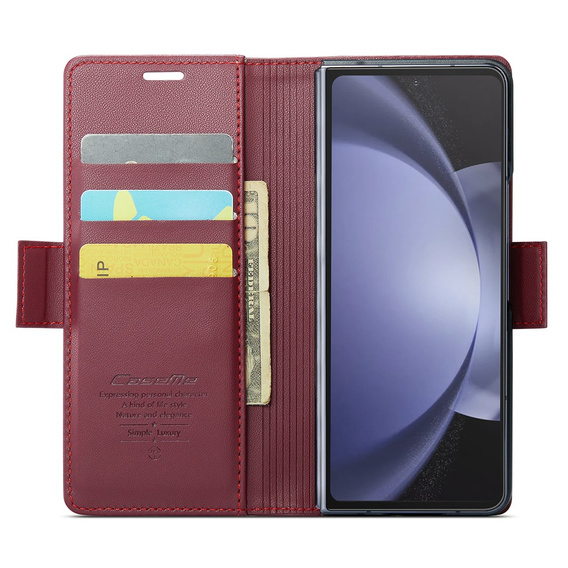 CASEME flip case for Samsung Galaxy Z Fold6 5G, Litchi Wallet, red
