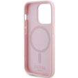 GUESS Case for iPhone 14 Pro, Saffiano MagSafe, pink