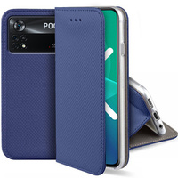 Flip case for Xiaomi Poco X4 Pro 5G, Wallet Smart Magnet, blue