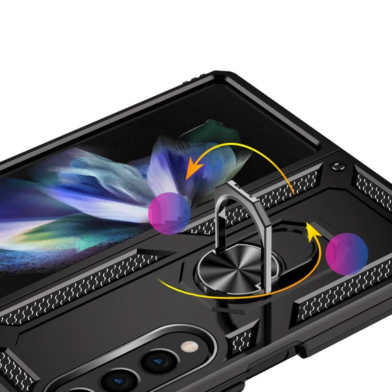 Armor Case for Samsung Galaxy Z Fold 4 5G, Nox Case Ring, black