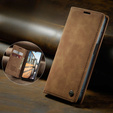 CASEME case for Samsung Galaxy M33 5G, Leather Wallet Case, brown