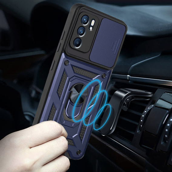 Case for Oppo Reno 6 5G, CamShield Slide, blue