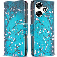 Flip case for Infinix Hot 30, Wallet, sakura, blue
