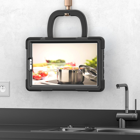 Children's case for Samsung Galaxy Tab A7 Lite, armored with strap, blue