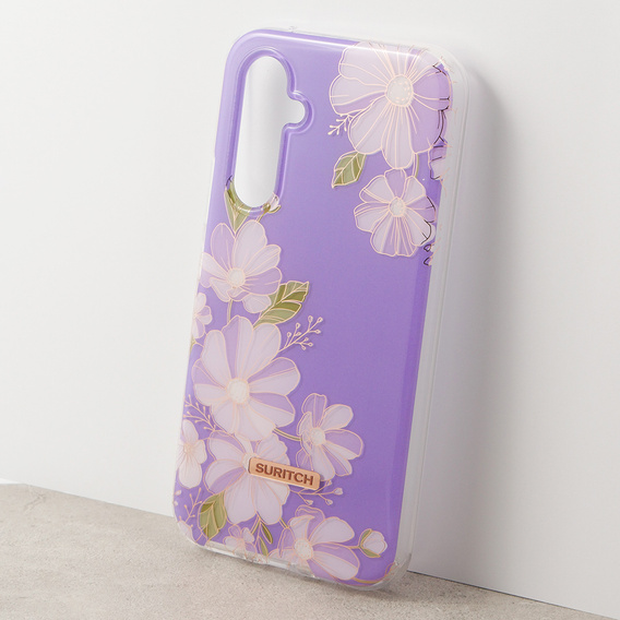 Case for Samsung Galaxy A54 5G, Suritch Full Body Flowers, purple