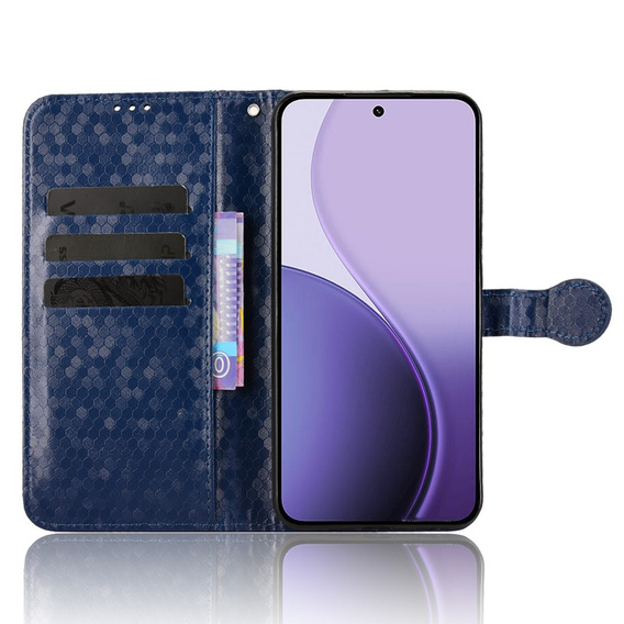 Flap case for Oppo Reno 14, Wallet Rhombus, blue