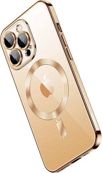 Case for iPhone 14 Pro, Electro MagSafe, gold + Screen Glass