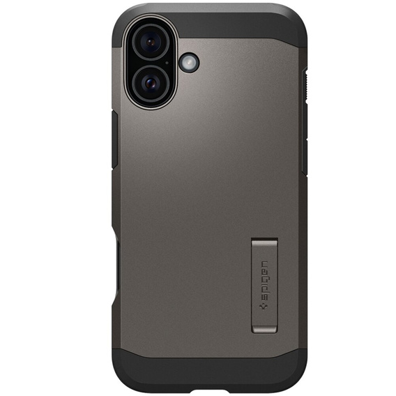 Spigen case for iPhone 16, Tough Armor Mag MagSafe, grey + 9H Tempered Glass