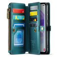Case CASEME for Samsung Galaxy A55 5G, RFID Leather Wallet, with shoulder strap, green