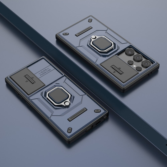 Case for Samsung Galaxy S24 Ultra, KickStand Camera Lens, blue