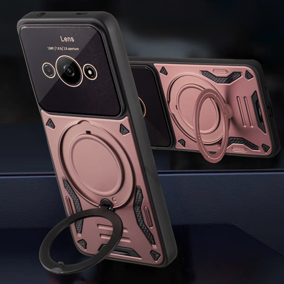 Armored Case for Xiaomi Redmi A3, Magnetic Ring, pink