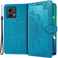 Flip case for Motorola Moto G84, Mandala, blue