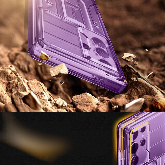 Case for Samsung Galaxy S24 Ultra, Tongate MECH Series Clip, transparent / purple