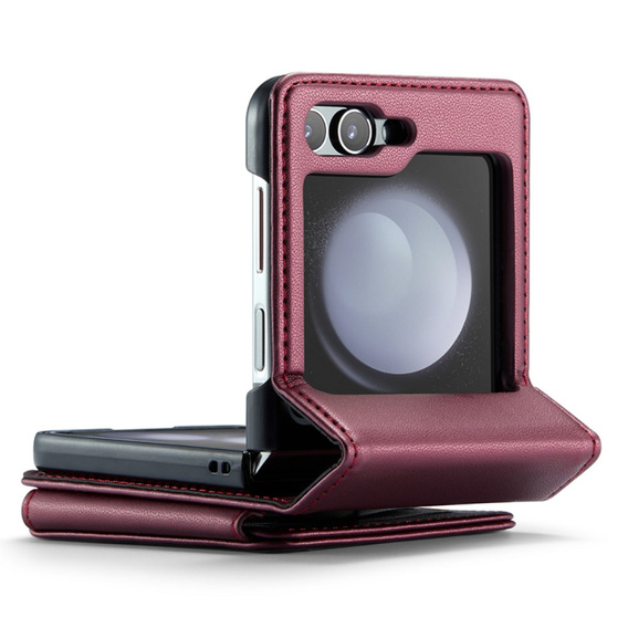 CASEME flip case for Samsung Galaxy Z Flip5 5G, Litchi Wallet, red