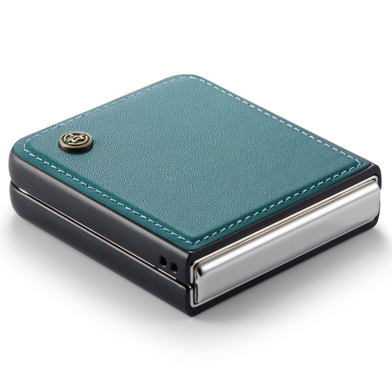 Case for Samsung Galaxy Z Flip7 FE / Z Flip6, CASEME Litchi Leather, green