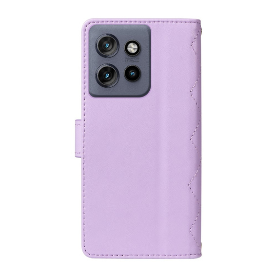 Flip case for Motorola Edge 50 Neo / Motorola ThinkPhone 25, Rhombus Crossbody Leather, purple