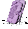 Flip case for Motorola Moto E14, Butterfly, purple