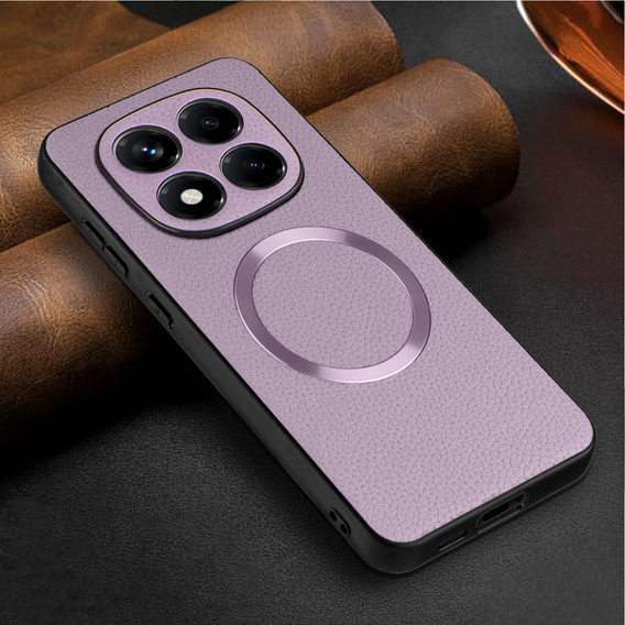 Case for Xiaomi Redmi Note 14 Pro 5G, Leather Hybrid MagSafe, purple