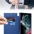 Flip case for Samsung Galaxy S22 Ultra 5G, RFID Wallet MagSafe CamShield, dark blue