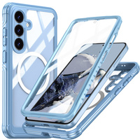 Case for Samsung Galaxy S25 FE, Shockproof, with glass, for MagSafe, blue
