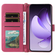 Crossbody Leather Wallet flip case for Oppo Reno 13 Pro 5G, maroon