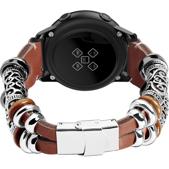 Retro Leather Strap 22mm for Samsung Galaxy Watch 46mm - Dark Brown