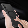 Case for Samsung Galaxy S25+ Plus, ColorMag, for MagSafe, black + 9H tempered glass
